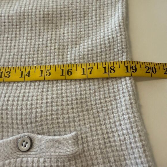 Club Monaco Heather Gray Cashmere/Lambswool Blend Waffle Knit Hooded Sweater SzM - Picture 9 of 12